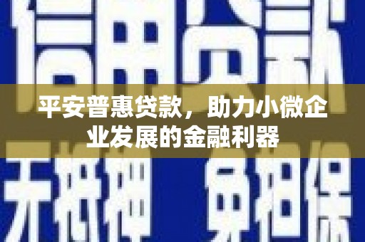 云梦平安普惠贷款，助力小微企业发展的金融利器