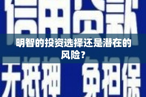 庄浪明智的投资选择还是潜在的风险？