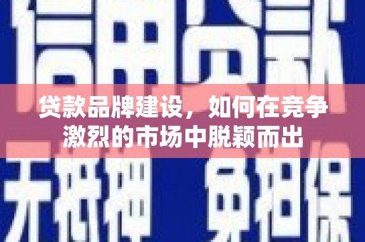石冈贷款品牌建设，如何在竞争激烈的市场中脱颖而出