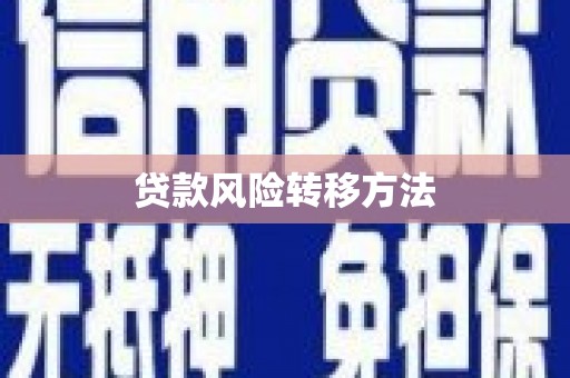 安图贷款风险转移方法