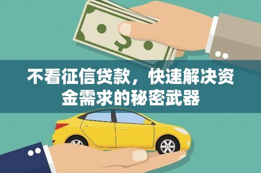 荆州不看征信贷款，快速解决资金需求的秘密武器