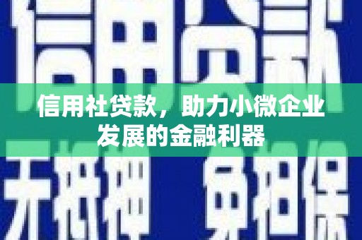 台东信用社贷款，助力小微企业发展的金融利器