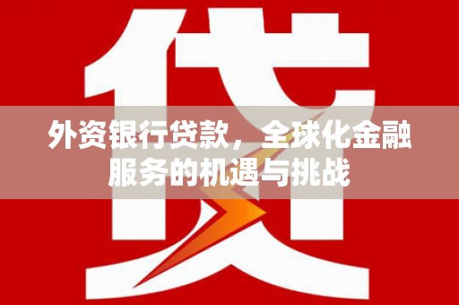 深水埗外资银行贷款，全球化金融服务的机遇与挑战